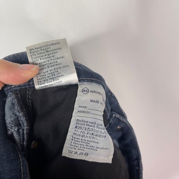 AG Adriano Goldschmied Womens 24 The Middi Mid Rise Legging Jeans in Dark Wash - Picture 9 of 9